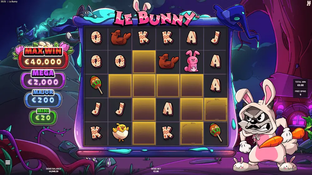 Le Bunny Hacksaw Spell of Luck Bonus mit angesammelten Goldenen Feldern