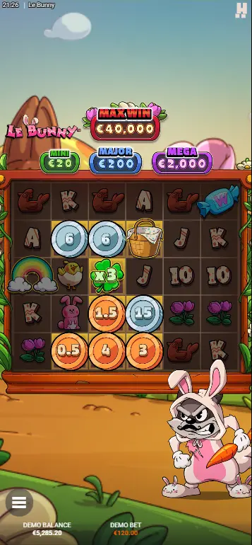 Le Bunny Hacksaw Gaming Goldener Klee multipliziert Münzwerte